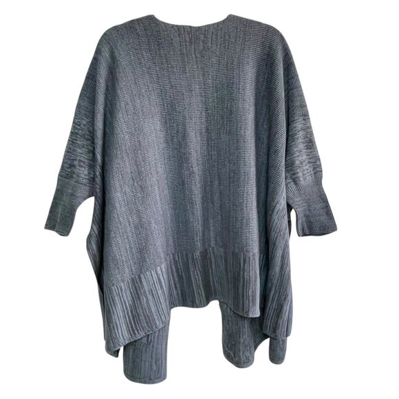 Marla Wynne Linen Cotton Sweater Blue Gray Open Front Soft Knit Neutral Women 2X - Picture 3 of 16